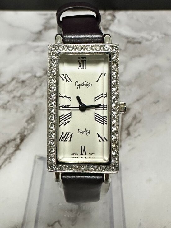 Cynthia Rowley Watch Women Sterling Silver Case Purple Leather Band New Battery main image 9
